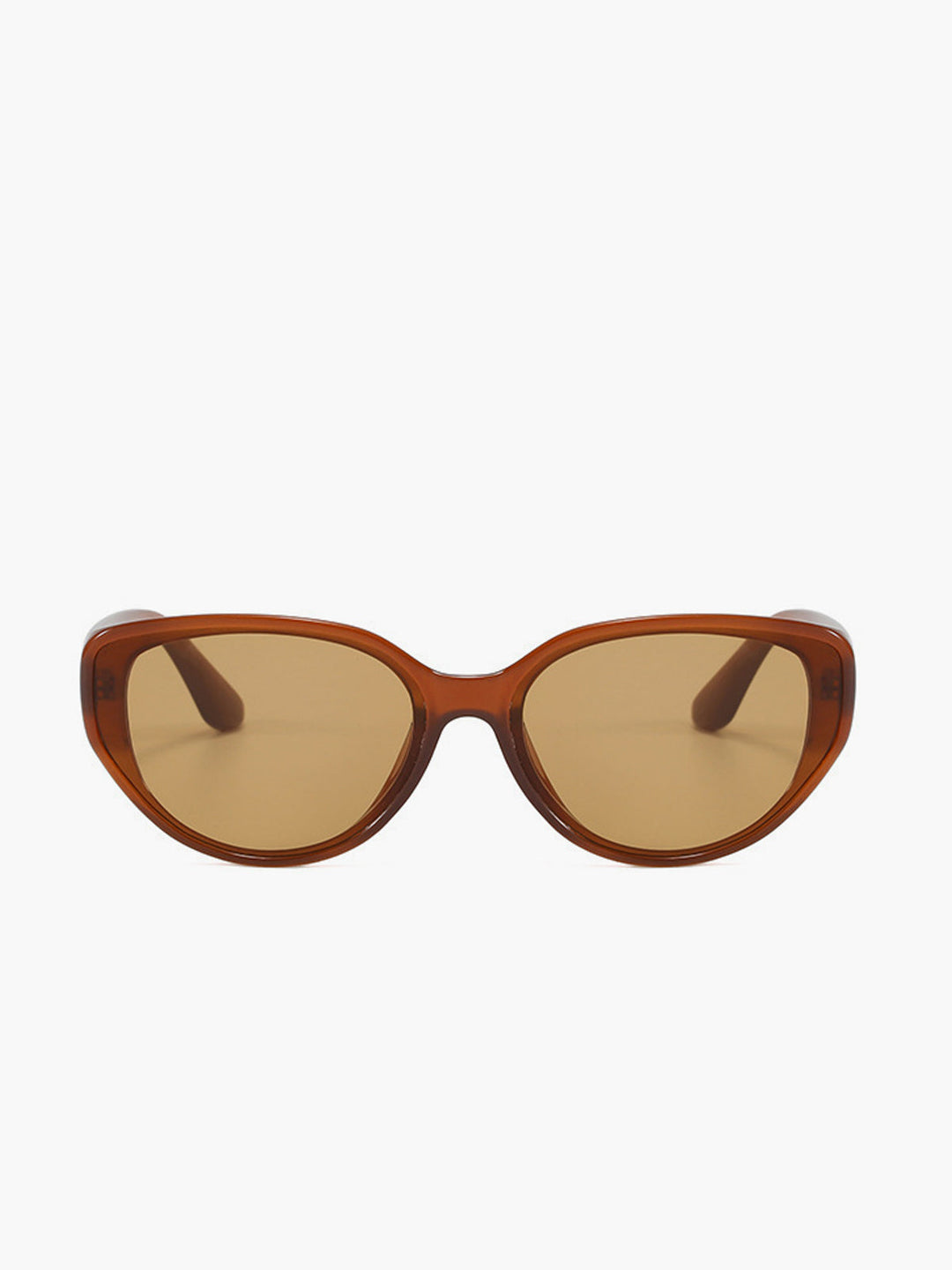 Sunglasses, amber cat-eye frame, plastic, brown, Women