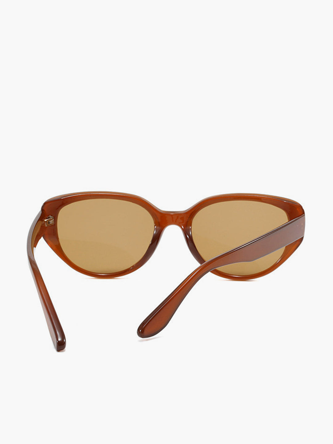 Sunglasses, amber cat-eye frame, plastic, brown, Women