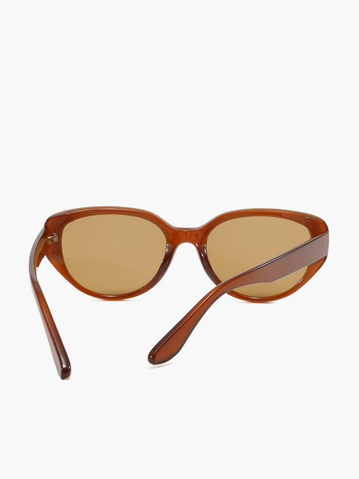 Sunglasses, amber cat-eye frame, plastic, brown, Women