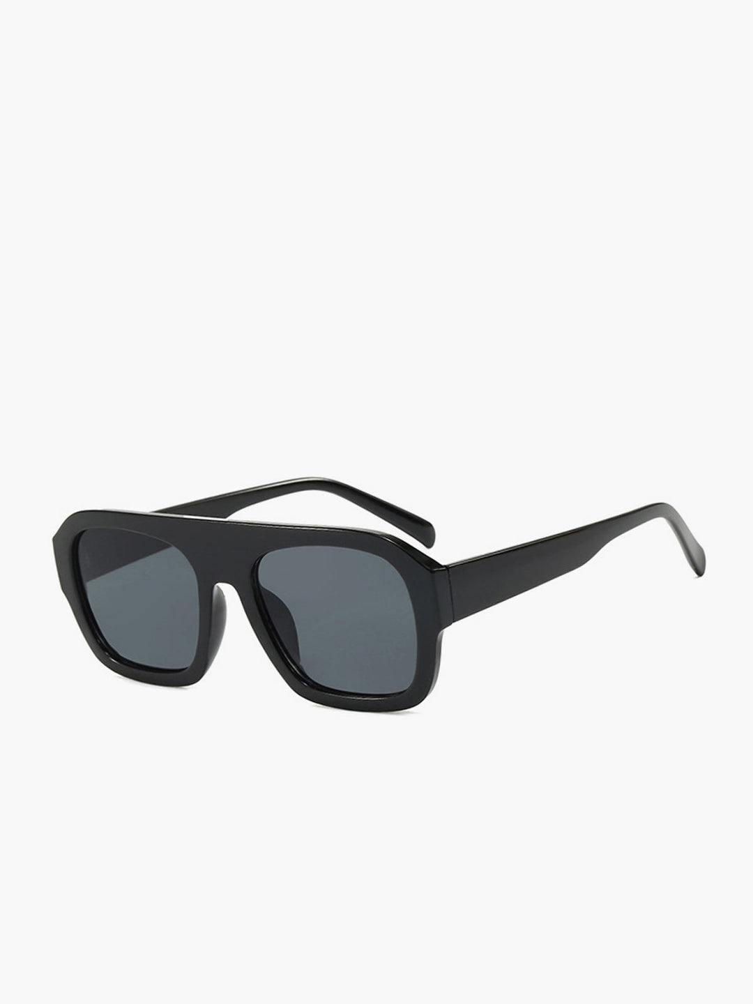 Sunglasses, flat top, oversized, chunky frame, acetate, brown or black, Women's