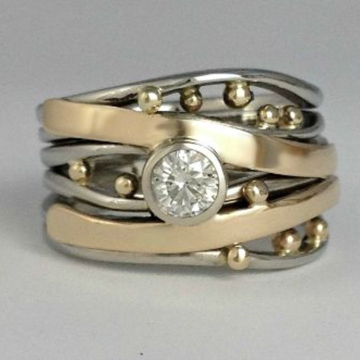 Aurevine – Mixed Metal Crystal Ring