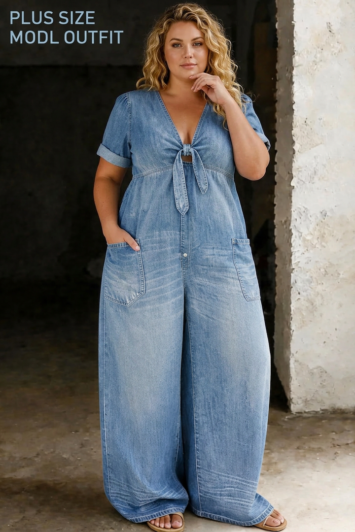 Maya | V Neck Short Sleeve Jumpsuit