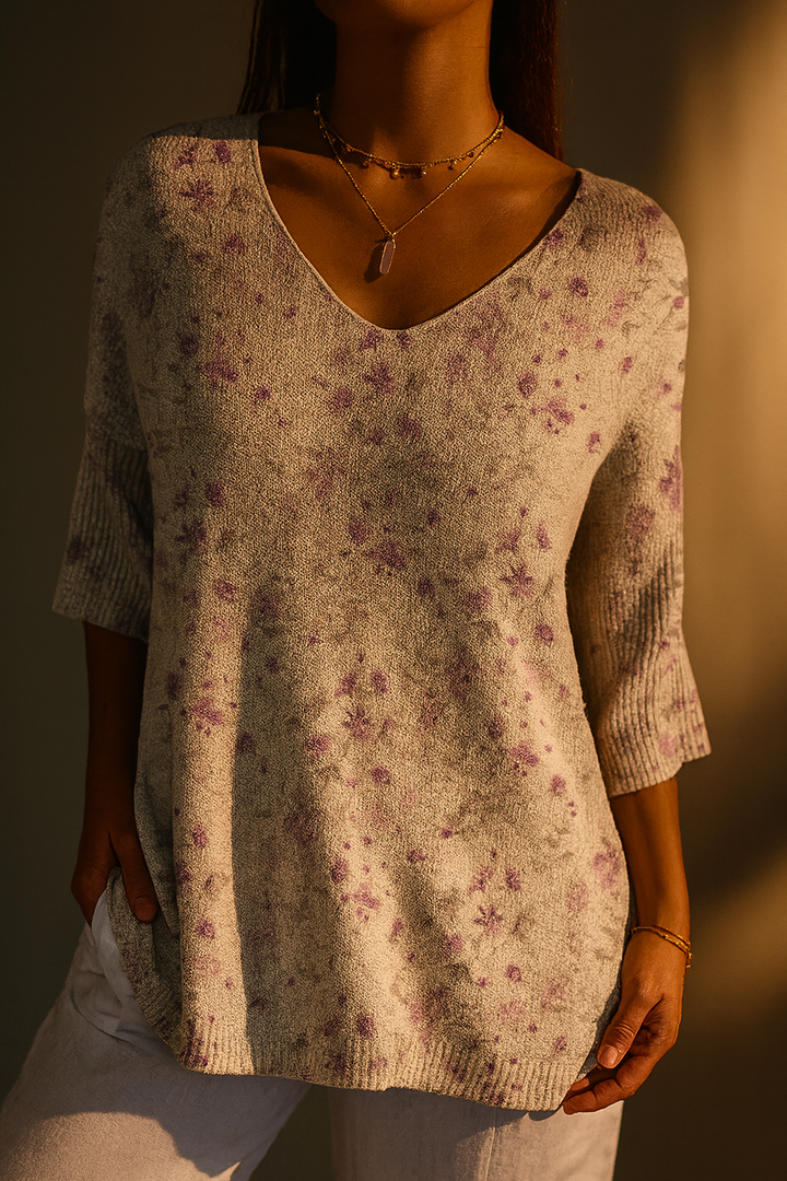 Women's Floral Pattern Vintage Sweater