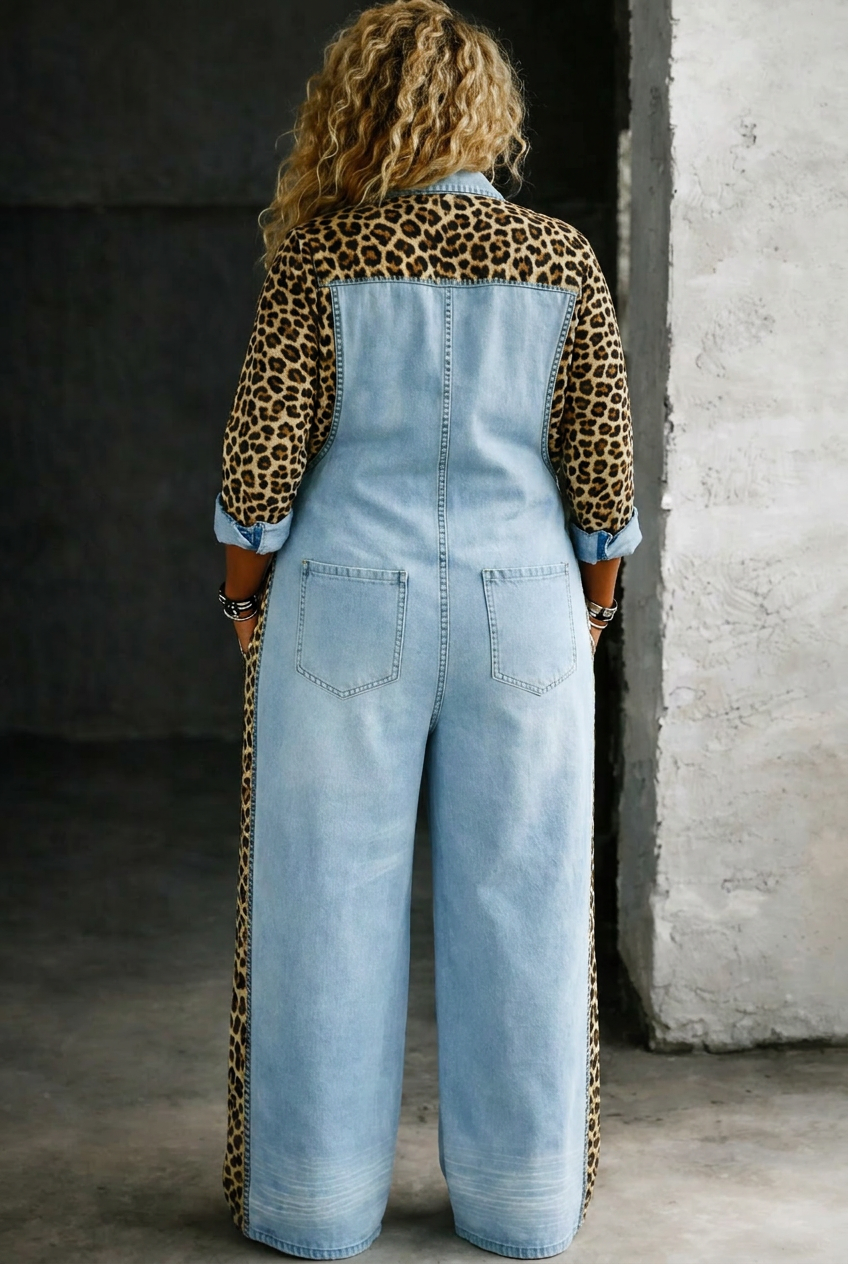 Amanda | One Piece Denim Shirt Jumpsuit