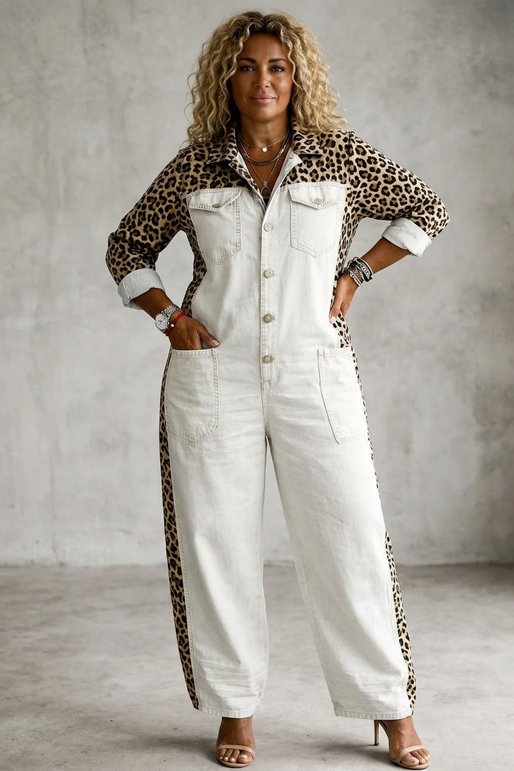 Amanda | One Piece Denim Shirt Jumpsuit