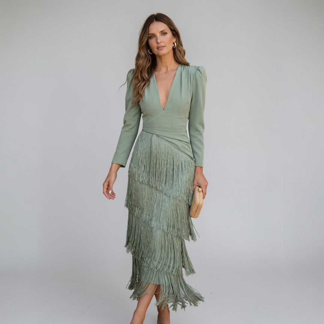 Scarlett | Fringe Midi Dress