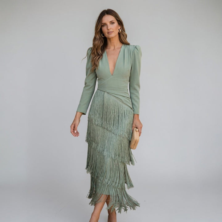 Scarlett | Fringe Midi Dress