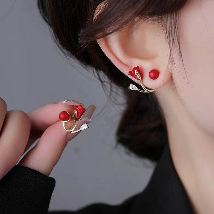 Roselle – Tulip Stud Earrings with Soft Romance