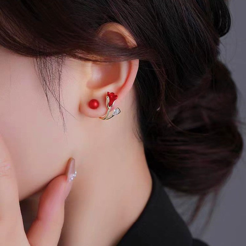 Roselle – Tulip Stud Earrings with Soft Romance