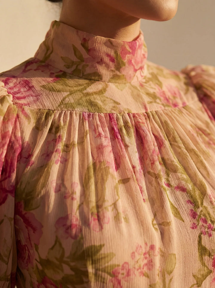 Rosario | Floral Chiffon Midi Dress