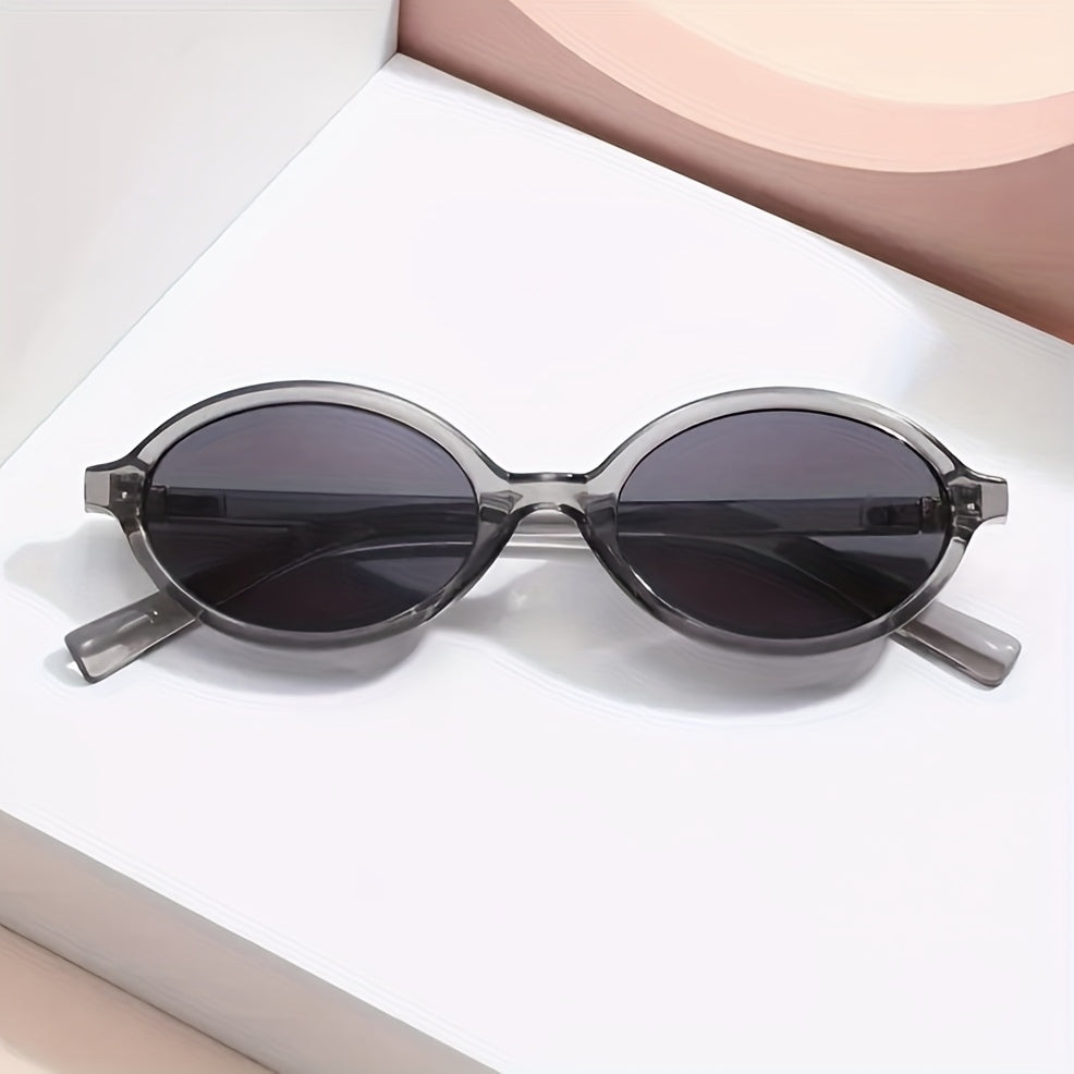 Sunglasses, retro oval frame, plastic, leopard print, ladies