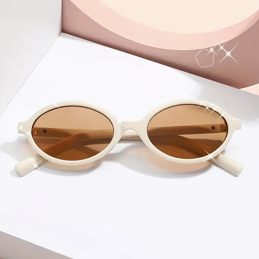 Sunglasses, retro oval frame, plastic, leopard print, ladies