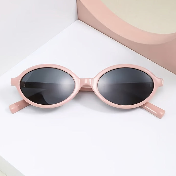 Sunglasses, retro oval frame, plastic, leopard print, ladies