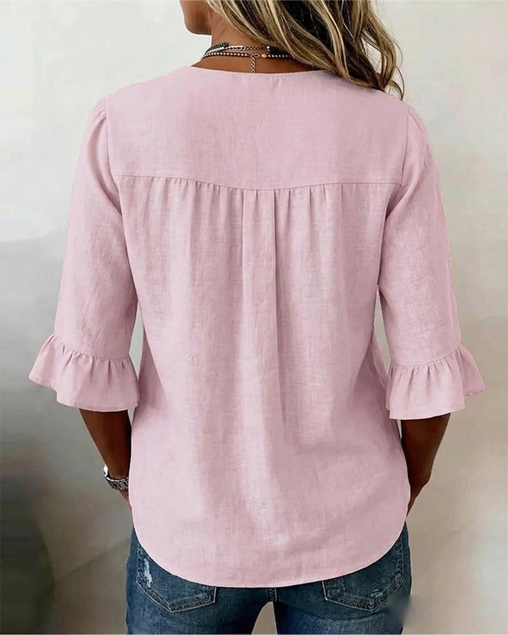 Grace | Cotton Linen Button-Up Shirt