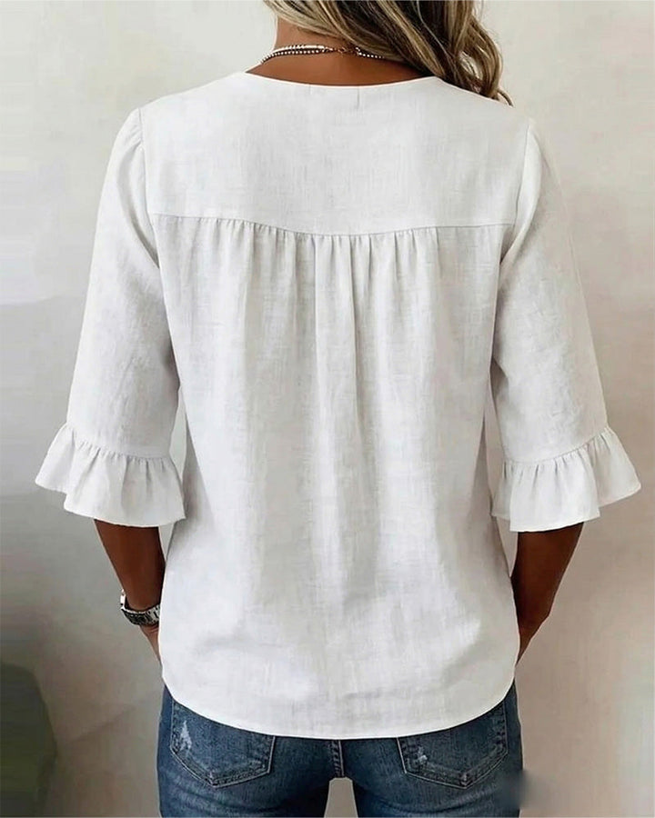 Grace | Cotton Linen Button-Up Shirt