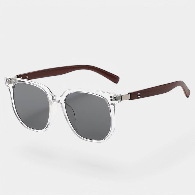 Sunglasses, brown faux-wooden legs, plastic and synthetic wood, Women