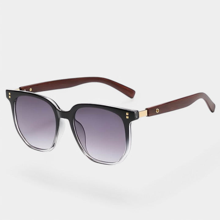 Sunglasses, brown faux-wooden legs, plastic and synthetic wood, Women