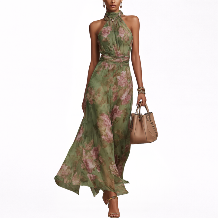 Avery | Floral Halter Maxi Dress