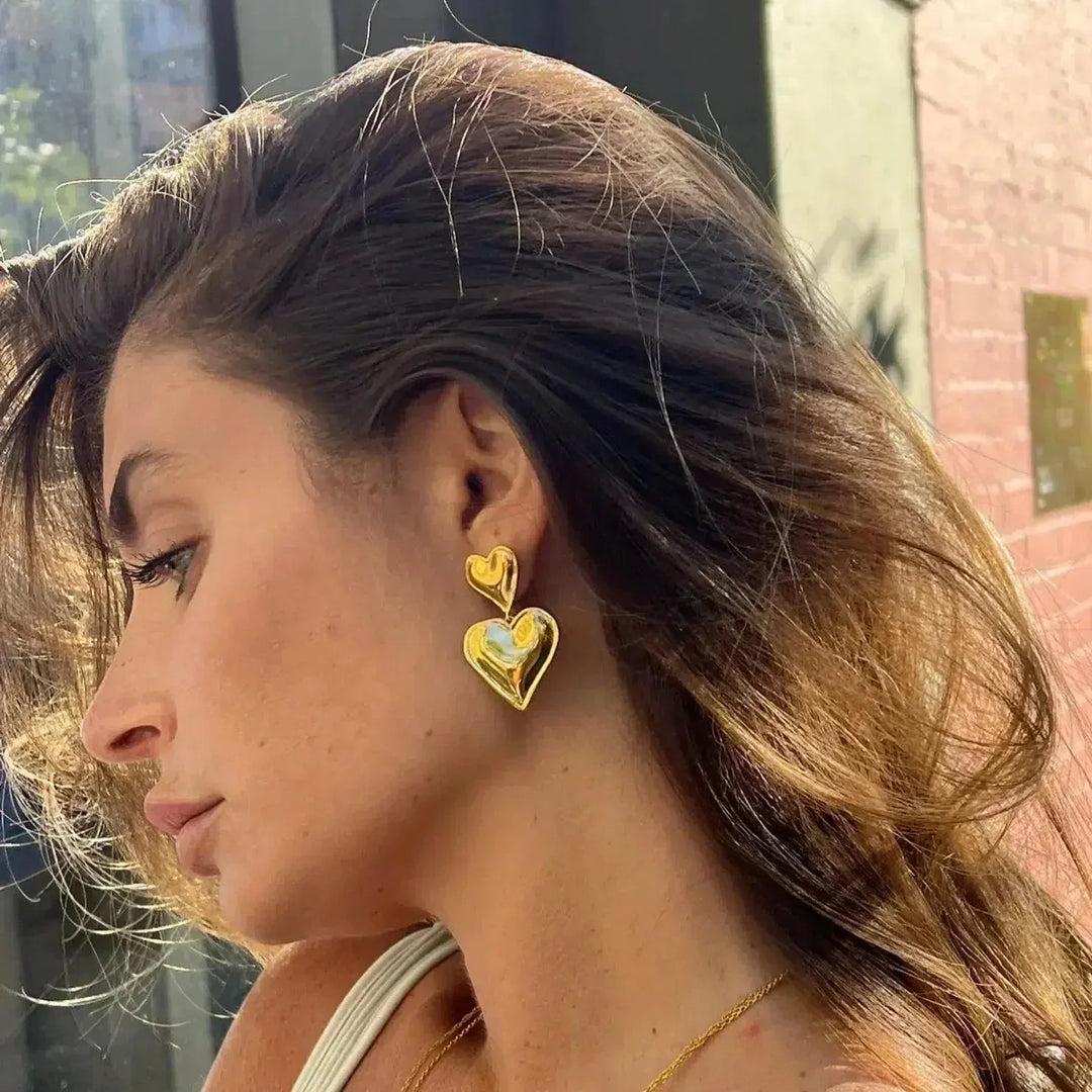 Pasélia | Romantic Double Heart Stud Earrings