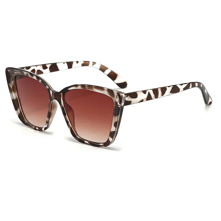 Sunglasses, large cat-eye frame in leopard print, plastic/acrylic, Women's