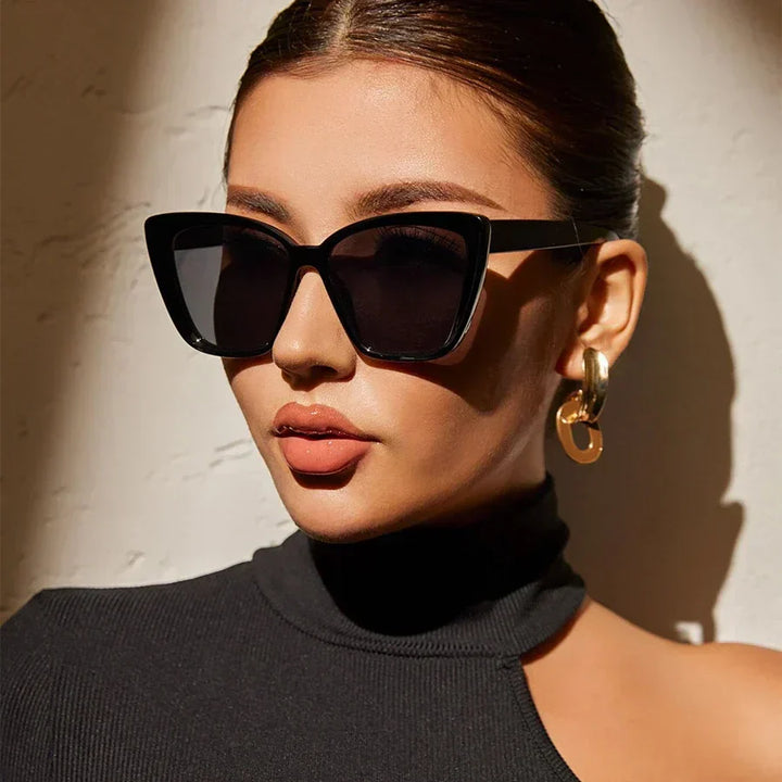Sunglasses, large cat-eye frame in leopard print, plastic/acrylic, Women's