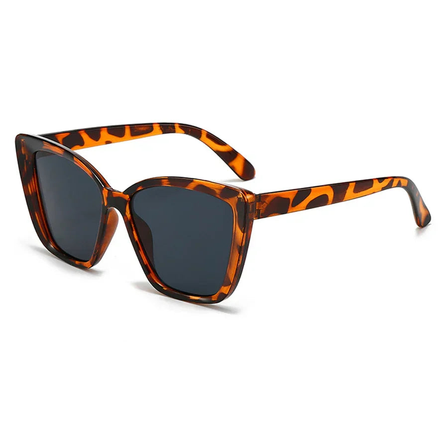 Sunglasses, large cat-eye frame in leopard print, plastic/acrylic, Women's