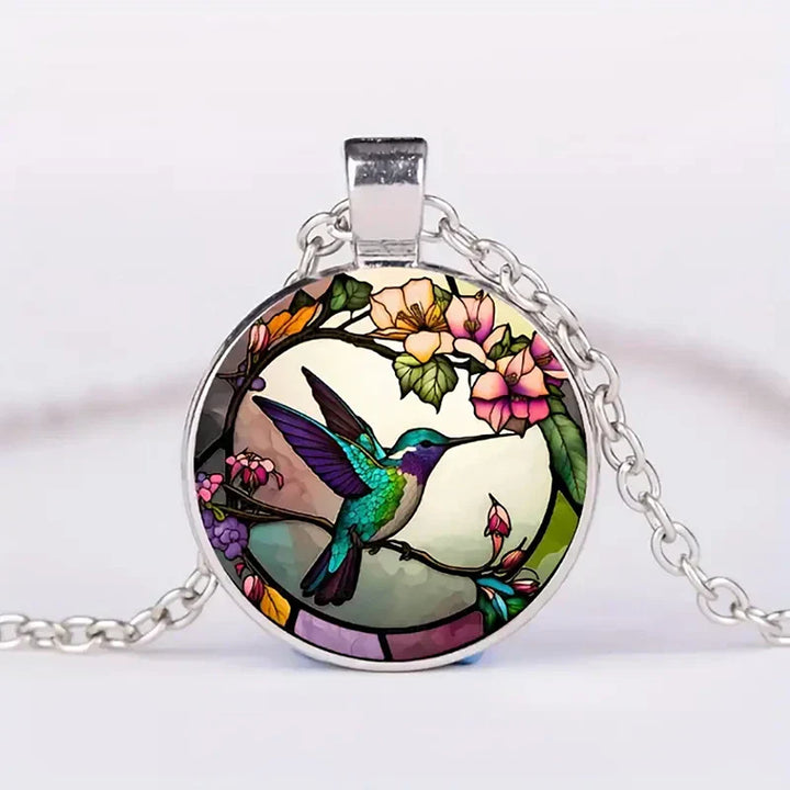 Maribela – Round Hummingbird Pendant with Soft Color