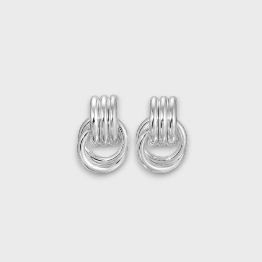 Nela – Filigree Knot Earrings in Gold Finish