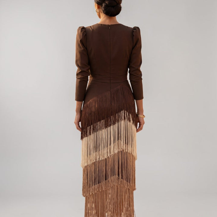 Claire | Fringe Midi Dress