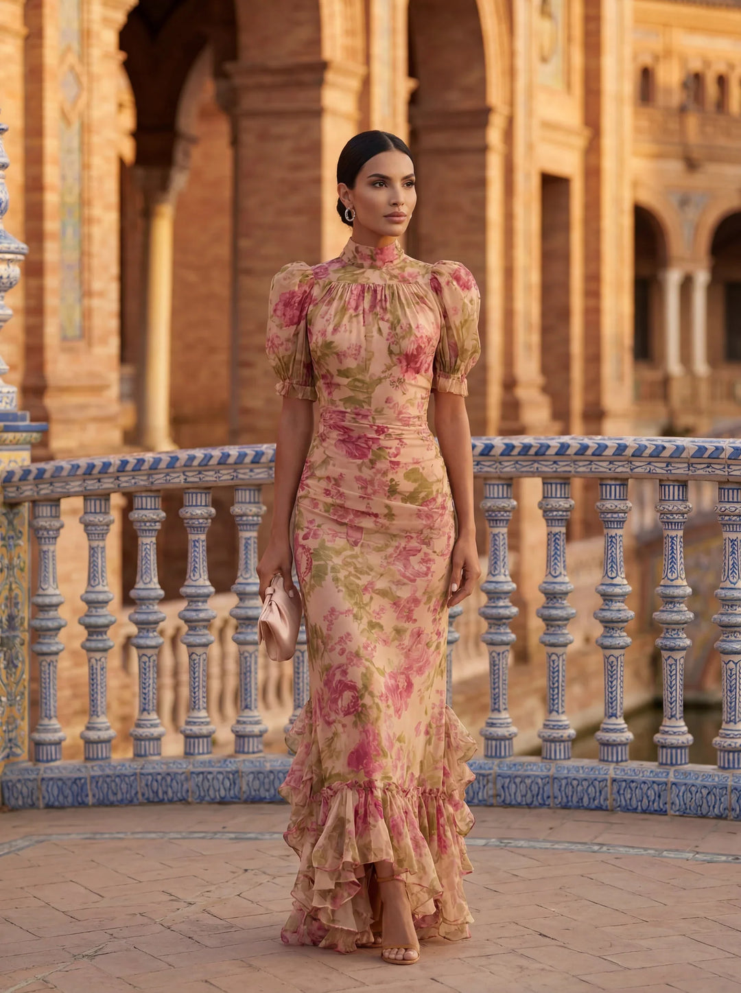 Rosario | Floral Chiffon Midi Dress