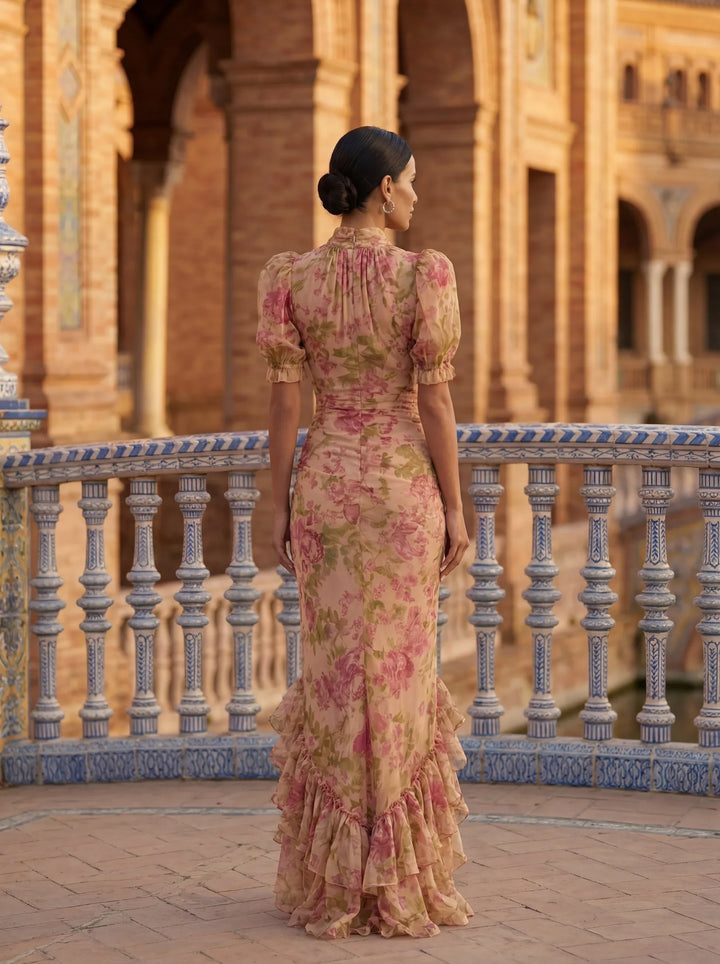 Rosario | Floral Chiffon Midi Dress