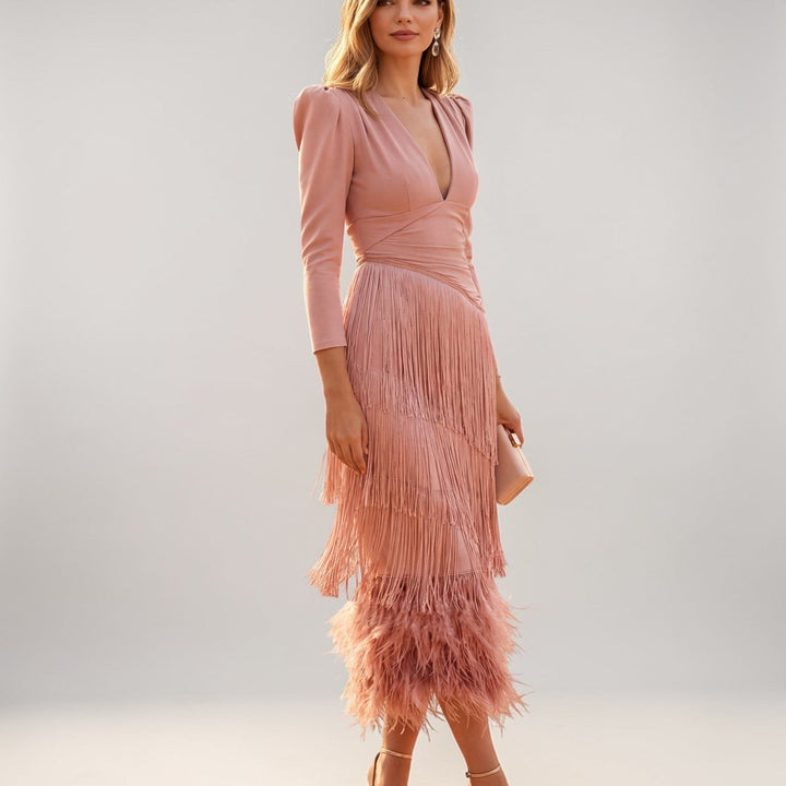 Scarlett | Fringe Midi Dress