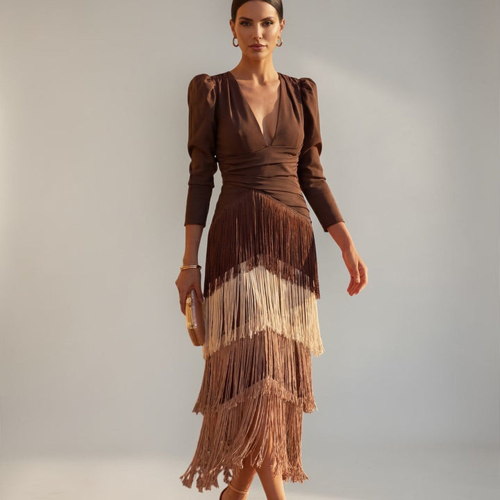 Scarlett | Fringe Midi Dress