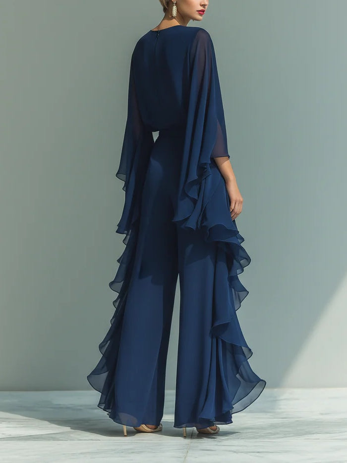 Avery | Chiffon Two-Piece Set with Ruffle Trim