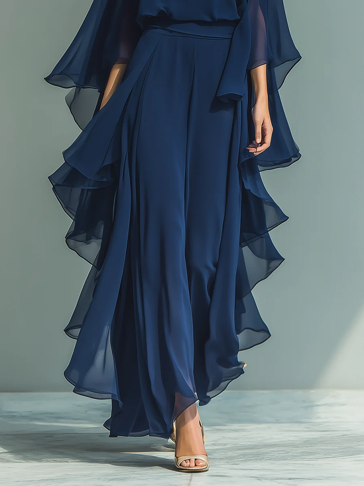 Avery | Chiffon Two-Piece Set with Ruffle Trim