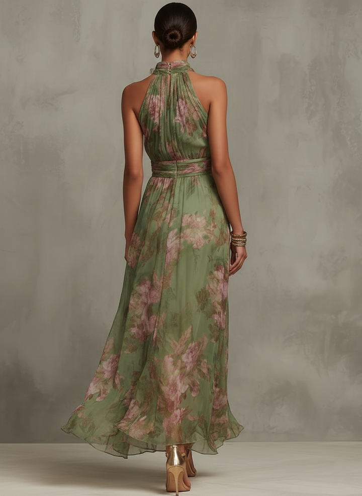 Avery | Floral Halter Maxi Dress