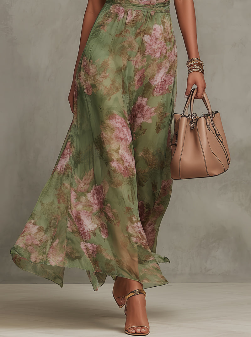Avery | Floral Halter Maxi Dress