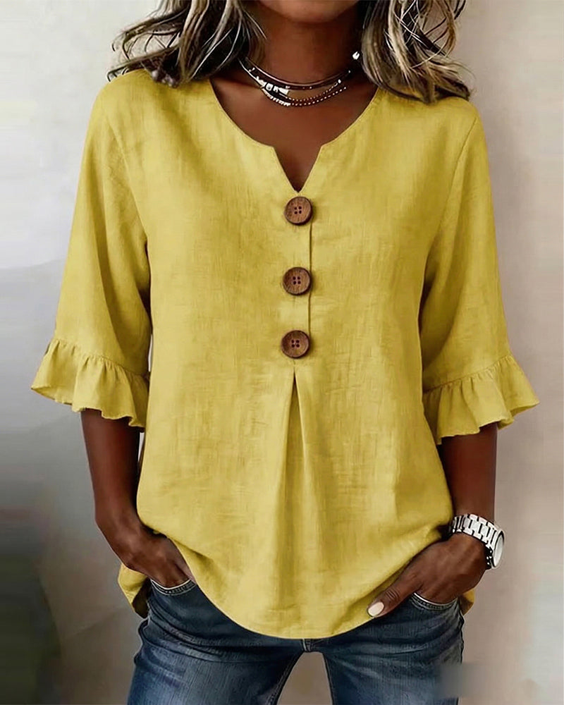 Grace | Cotton Linen Button-Up Shirt