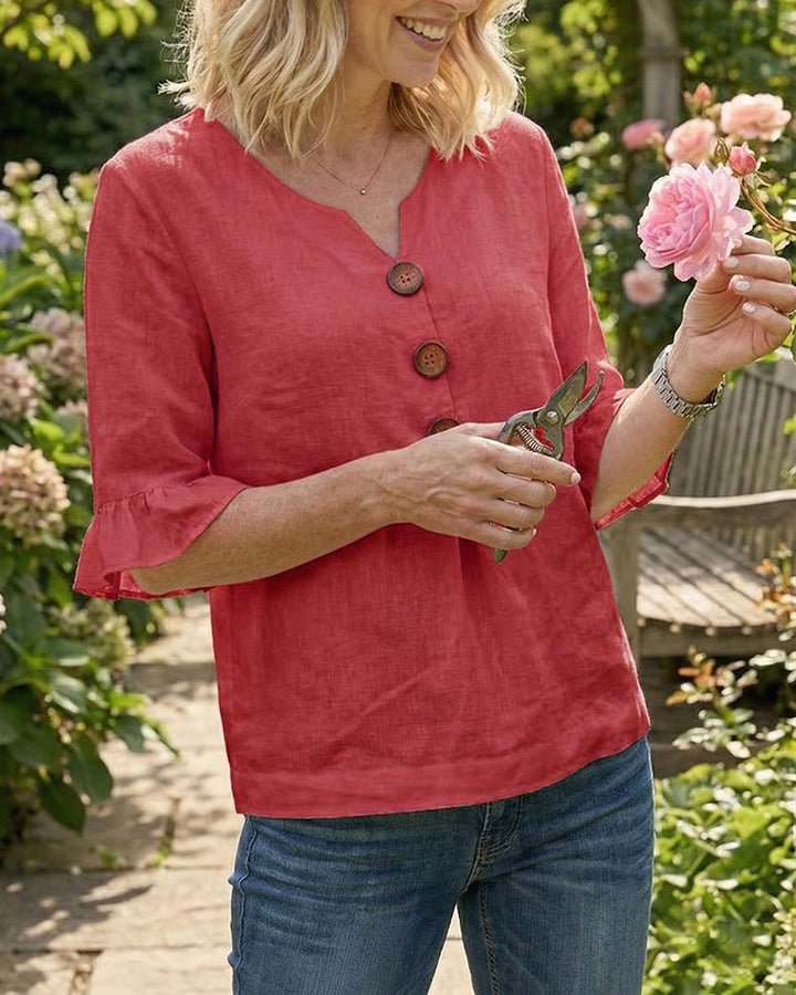 Grace | Cotton Linen Button-Up Shirt