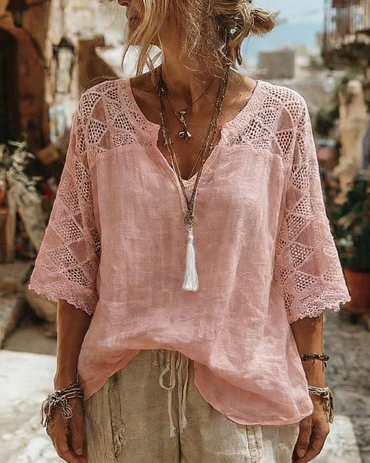 Avery | V-Neck Panel Blouse