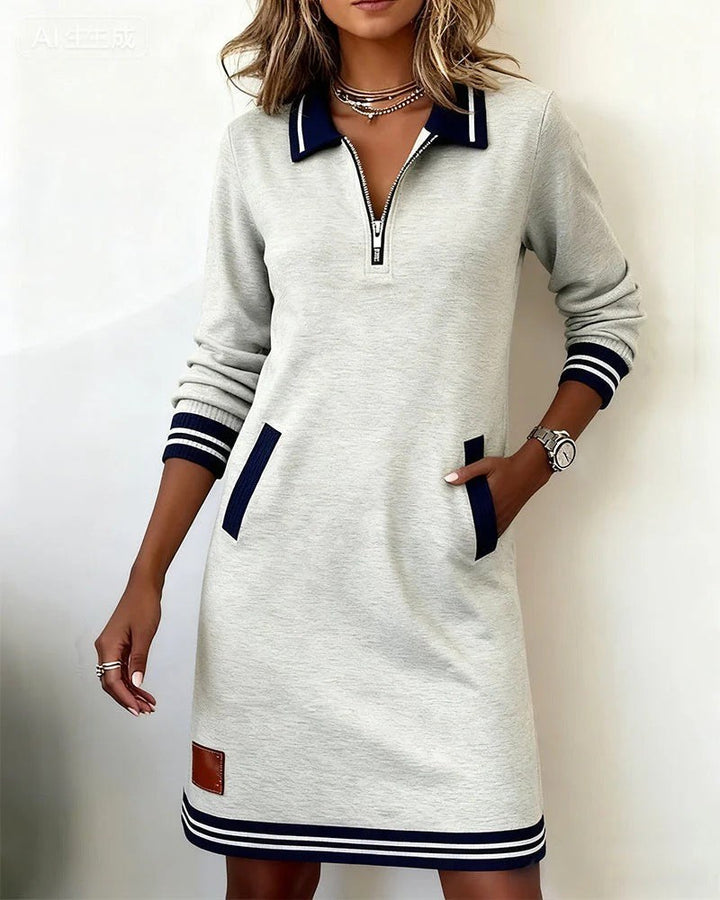 Abigail | Women's Long Sleeve Cotton Midi Dress - image 16