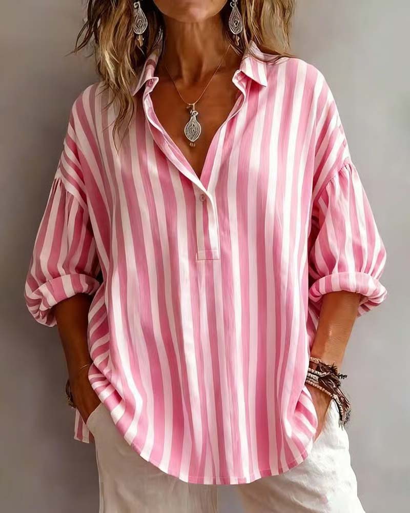 Grace | Striped Collared Shirt