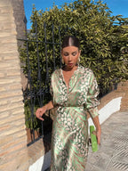 Addison | Women's Floral V-Neck Midi Dress, Lightweight Summer Dress for Holidays and Resort Wear, Lightweight Summer Dress for Holidays and Resort Wear - image 8
