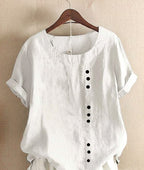Addison | Women's Lightweight Linen Blouse with Button Detail, Lightweight Summer Top for Holidays and Casual Wear, Lightweight Summer Top for Holidays and Casual Wear - image 3