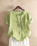 Addison | Women's Lightweight Linen Blouse with Button Detail, Lightweight Summer Top for Holidays and Casual Wear, Lightweight Summer Top for Holidays and Casual Wear - image 7