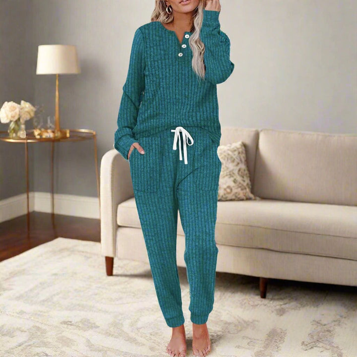 Adelaide | Women's Cozy Two-Piece Loungewear Set - Green