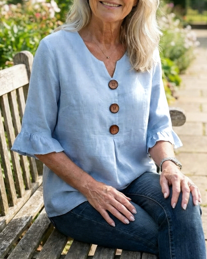 Grace | Cotton Linen Button-Up Shirt
