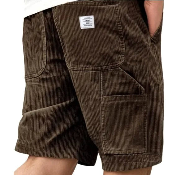Aidan | Men's Corduroy Cargo Shorts, Straight-Cut Relaxed Shorts | The Shrader Sisters | Green