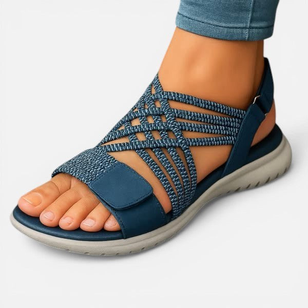 Ainsley | Women's Lightweight Comfort Sandals, Slip-On Summer Sandals | The Shrader Sisters | Azul