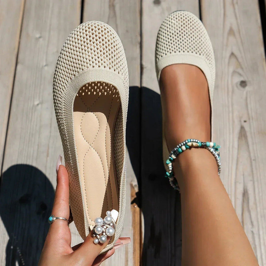 Ainsley | Women's Orthopaedic Walking Shoes, Anti-Slip Shoe | The Shrader Sisters | Beige